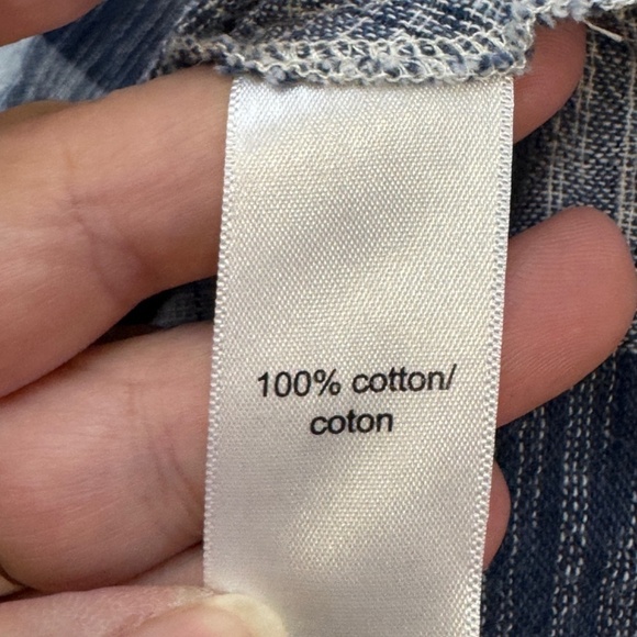 Maurices Women's Halter Neck Plaid Blue Tank 100% Cotton Size Large - Picture 2 of 9